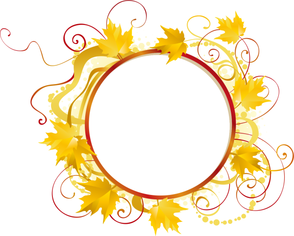 Осенняя рамка круглая