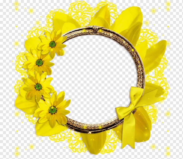 Желтая овальная рамка