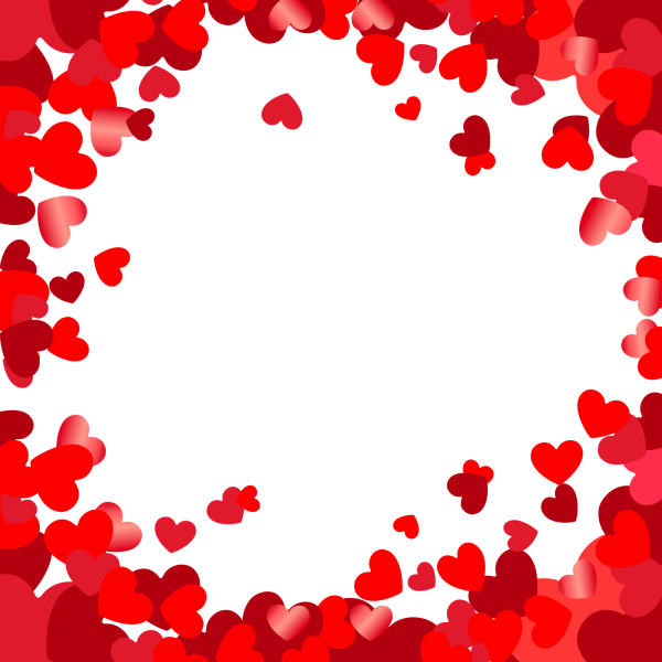 Прямоугольная рамка из сердечек