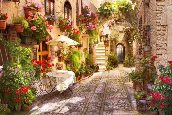 Фреска улочки Италии