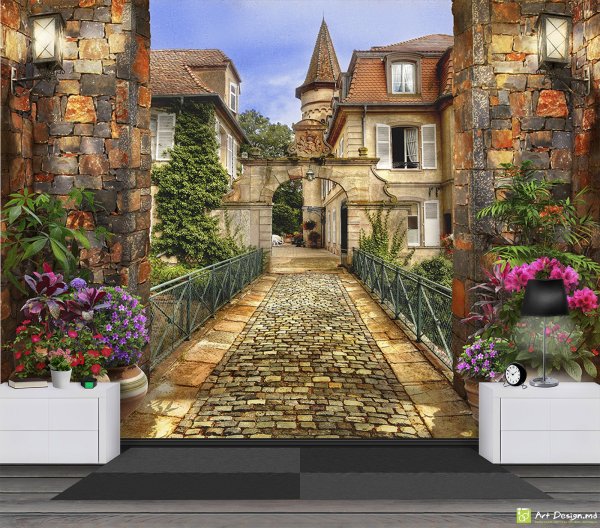 Фреска на стену в гостиную в итальянском стиле