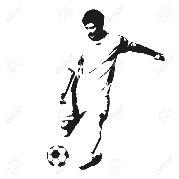 Силуэт футболиста на прозрачном фоне