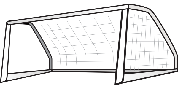 Футбольные ворота на белом фоне