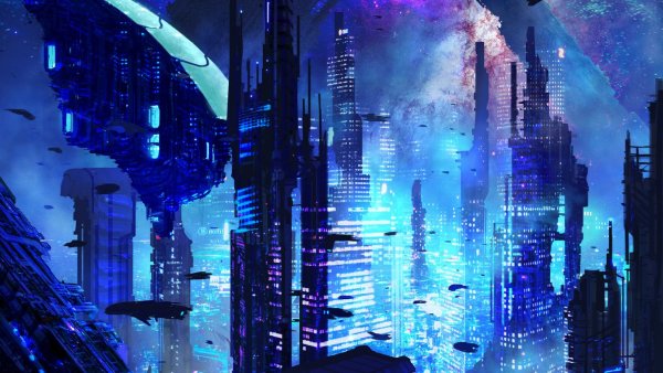 Future City Art Cyberpunk неон