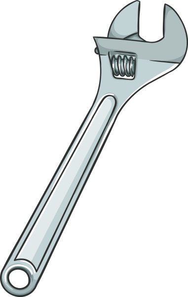 Гаечный и разводной ключ вектор