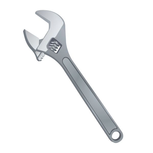 Гаечный и разводной ключ вектор