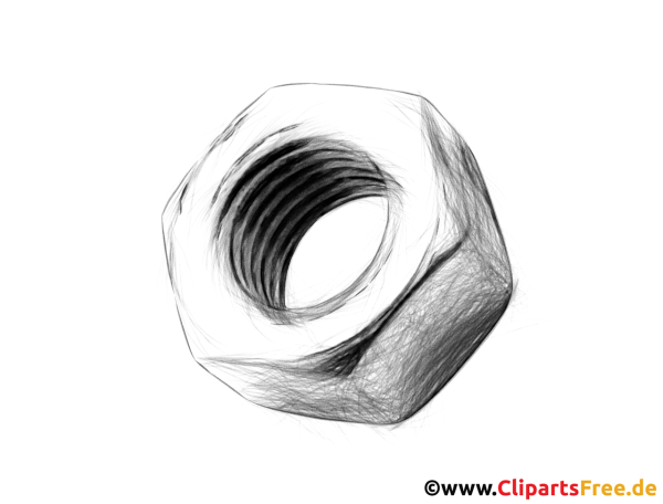 Нарисовать гайку