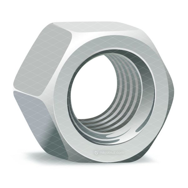 Гайка на белом фоне