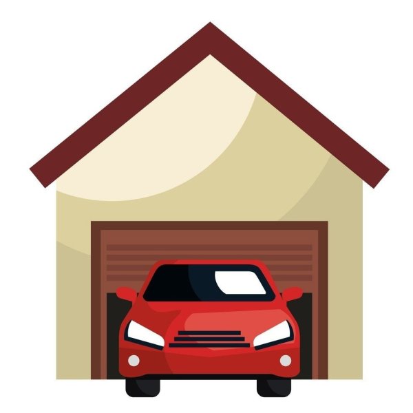 Гараж на прозрачном фоне