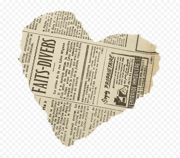 Газетная вырезка на белом фоне