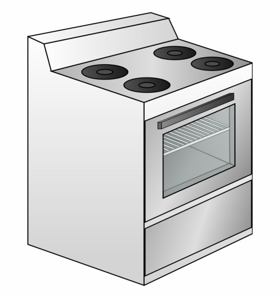 Кухонная печь на прозрачном фоне