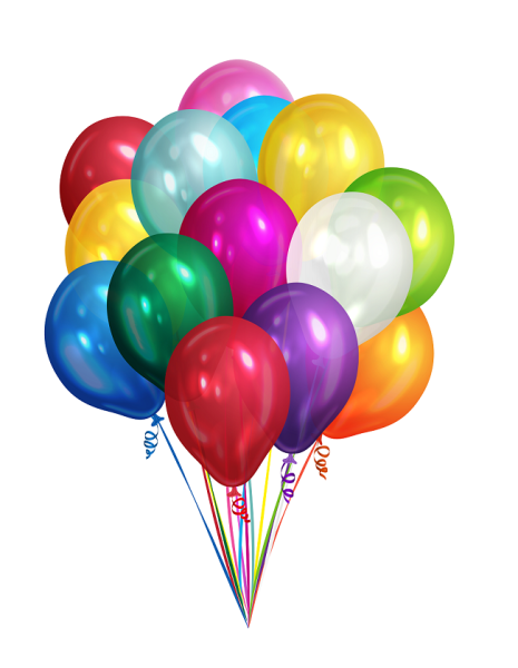 Воздушные шары на прозрачном фоне