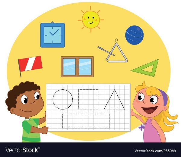 Иллюстрация математических фигур для дошкольников