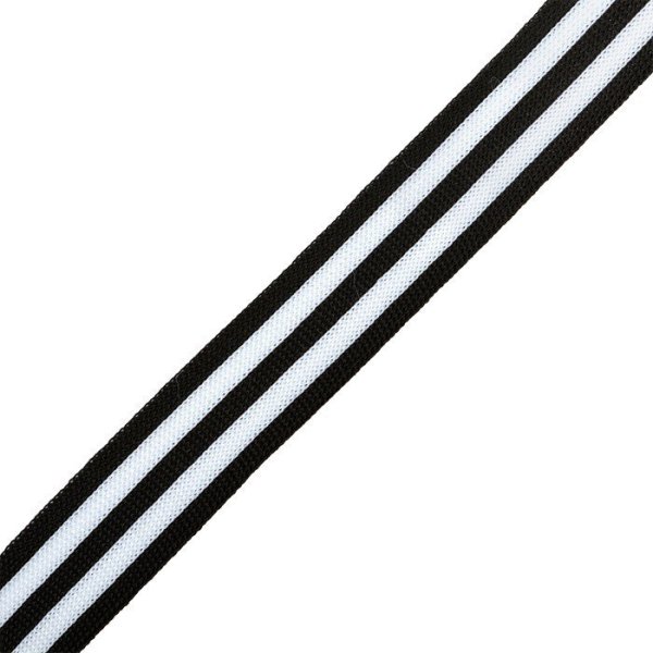 Тесьма TBY трикотажная Лампас kts2825 шир.25мм цв.беж/бел/серебро