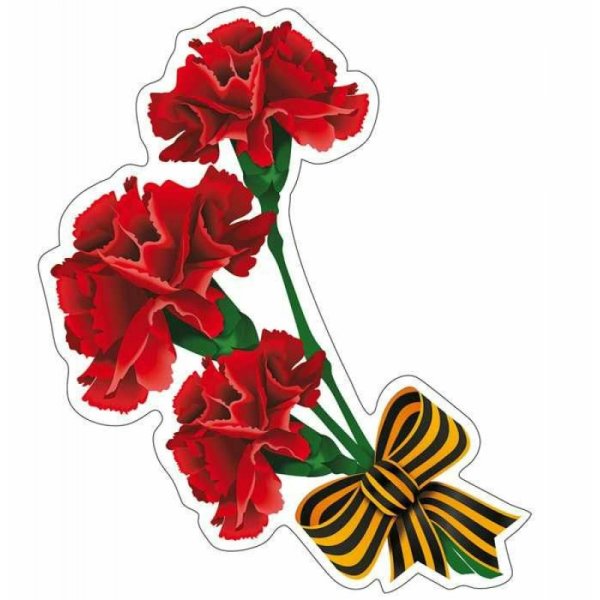 Гвоздики с георгиевской лентой