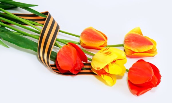 Георгиевская лента с цветами