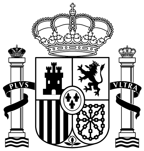 Герб Испании вектор черно-белый