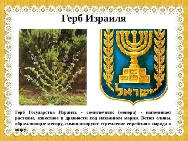 Израиль герб страны