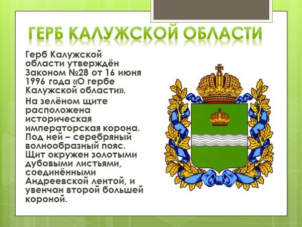 Герб Калуги и Калужской области описание