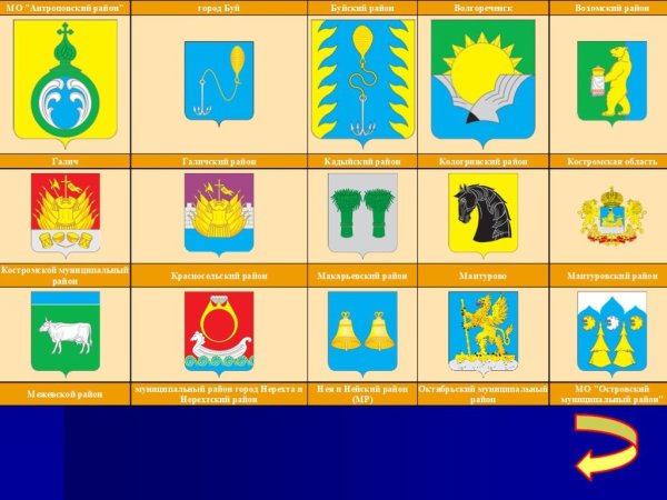 Гербы городов Костромской области