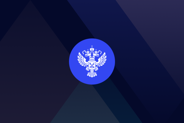 Герб России на синем фоне