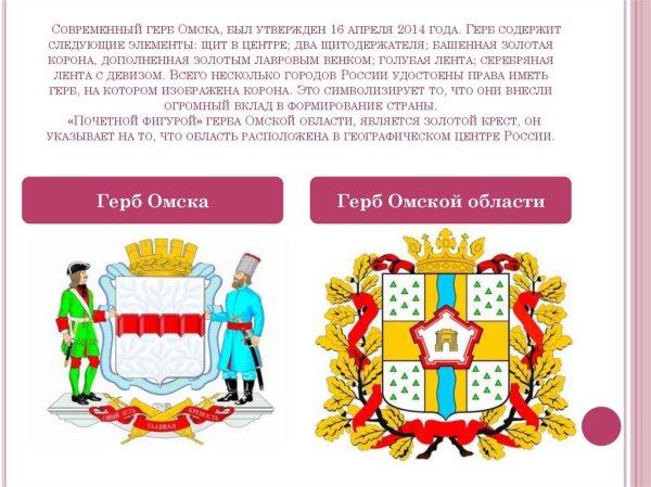 Символика герба Омской области