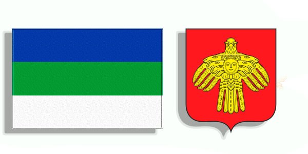 Флаг Республики Коми с гербом