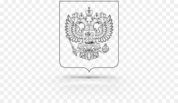 Герб России черно белый