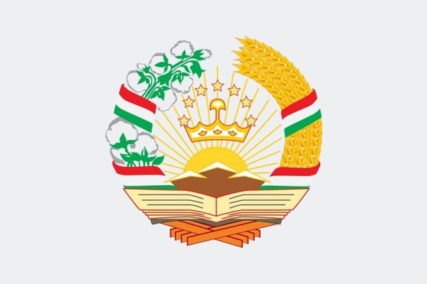 Флаг Таджикистана и герб Таджикистана