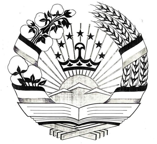 Герб Таджикистана черно белый