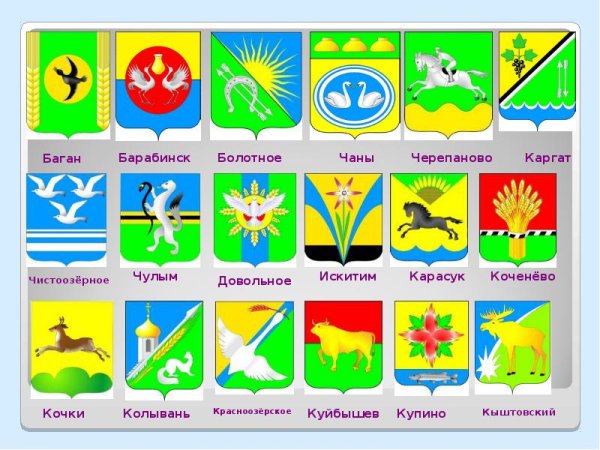 Гербы районов НСО на одной картинке