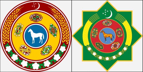 Флаг и герб Туркменистана