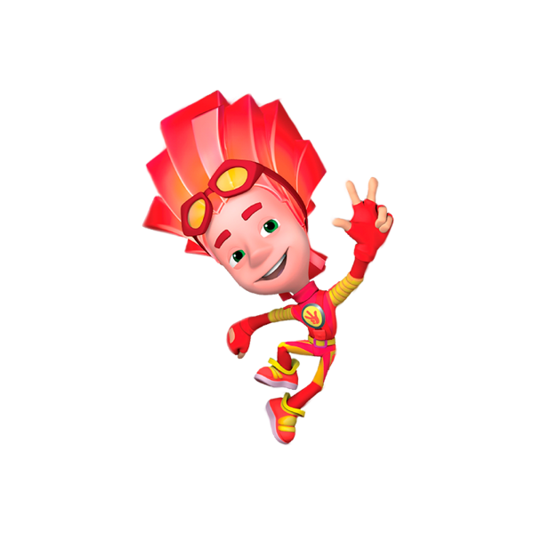 Фиксики Файер на прозрачном фоне