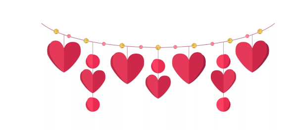 Сердечки на веревочке