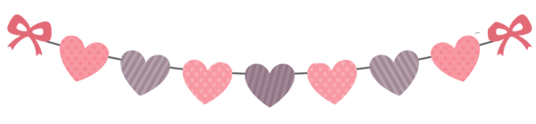 Гирлянда сердечки на прозрачном фоне