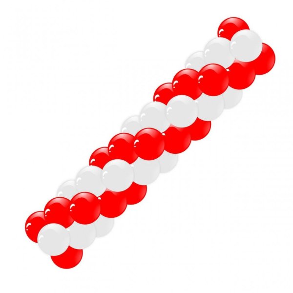 Гирлянда из шаров красно белая