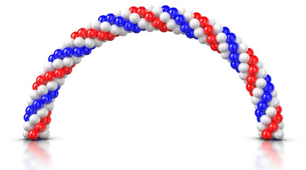 Арка из шаров, Триколор