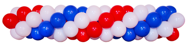 Трехцветная гирлянда из воздушных шаров