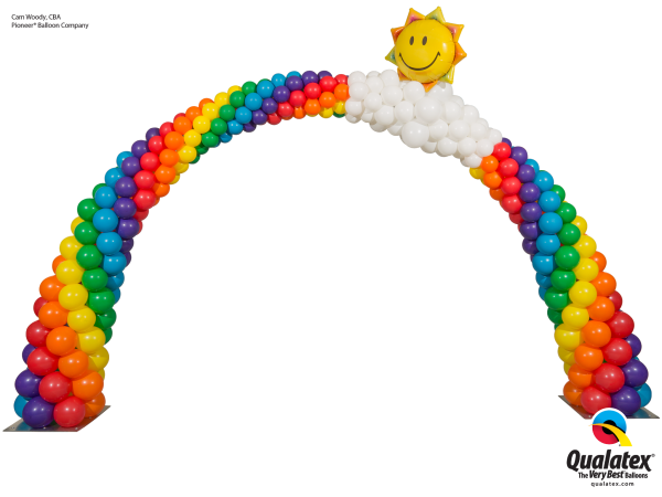 Арка из шаров в виде радуги