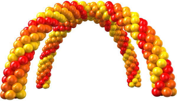 Желто оранжевая арка из шаров