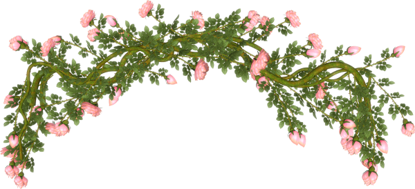 Цветочная гирлянда на прозрачном фоне