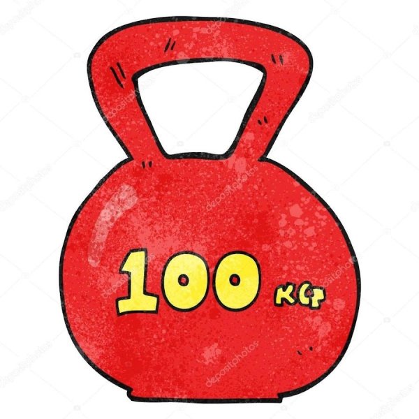 Гиря 100кг на прозрачном фоне