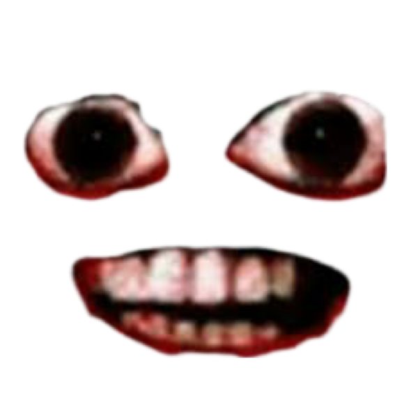 Страшные глаза и рот без фона