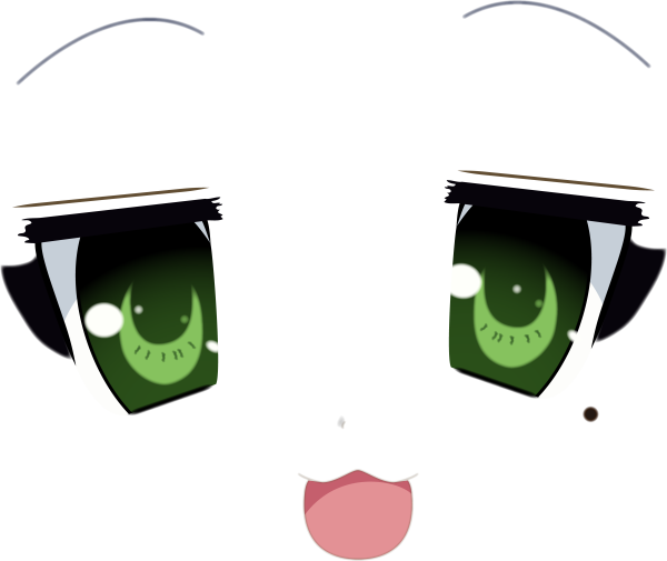 Глаза прозрачный фон зелёные анимешные
