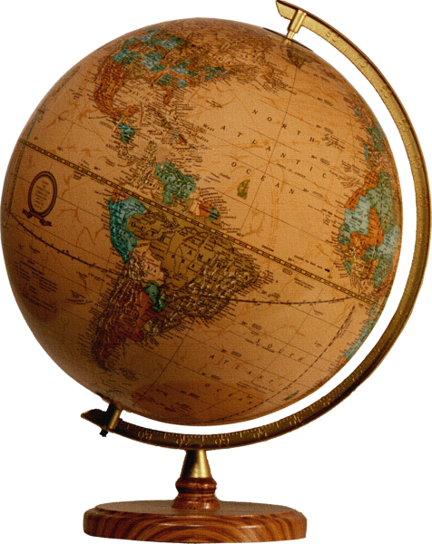 Старинный Глобус на прозрачном фоне