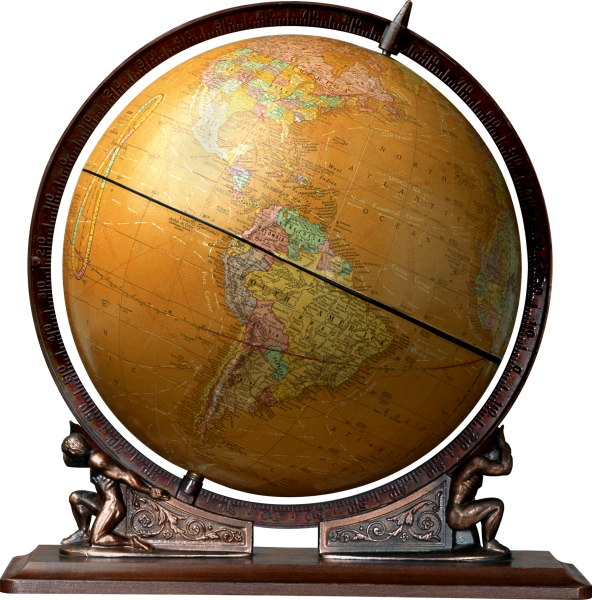 Старинный Глобус на прозрачном фоне
