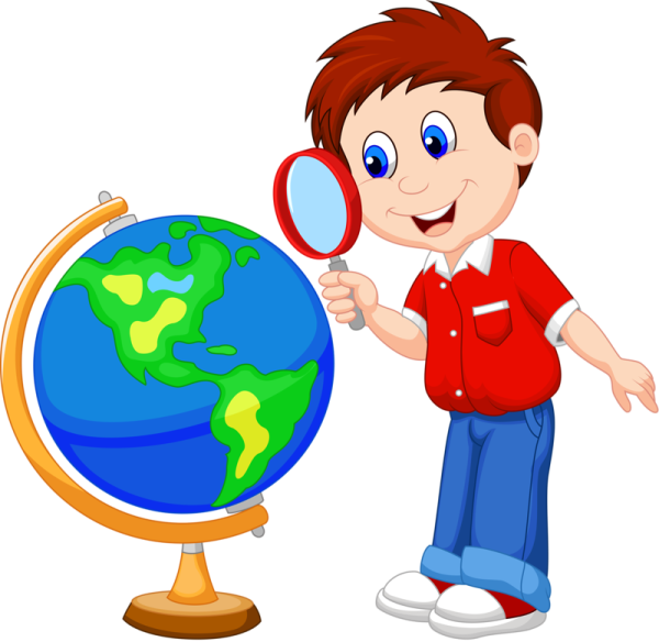Мальчик с глобусом вектор