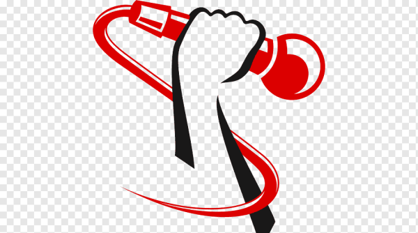 Рука с микрофоном голос вектор