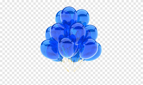 Синий шарик на прозрачном фоне
