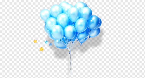 Воздушный шар голубой без фона